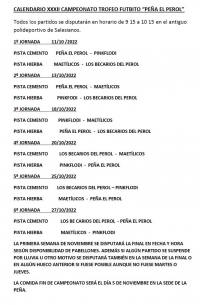 XXXII CAMPEONATO DE FUTBITO A.C. PEÑA EL PEROL