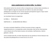 RESULTADOS PRIMERA JORNADA CAMPEONATO FUTBITO PEÑA EL PEROL